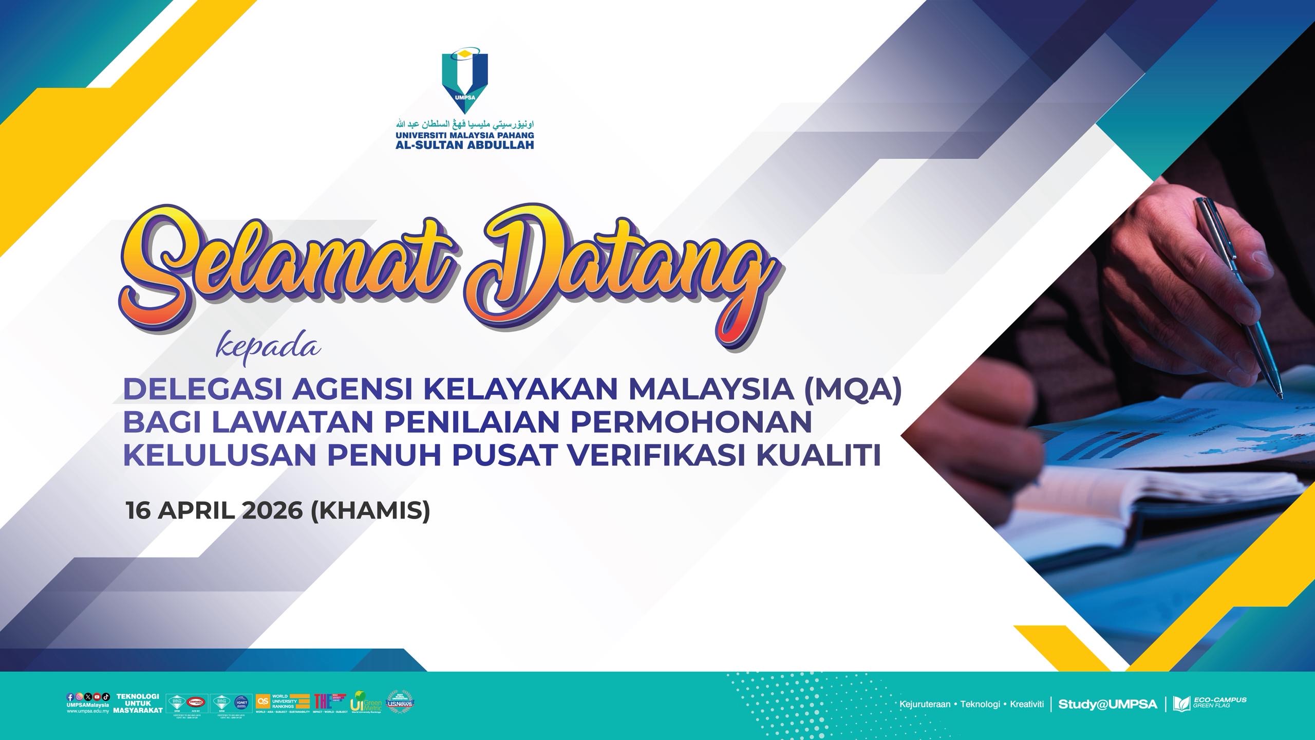 LAWATAN PENILAIAN PERMOHONAN KELULUSAN PENUH PUSAT VERIFIKASI KUALITI OLEH MQA 