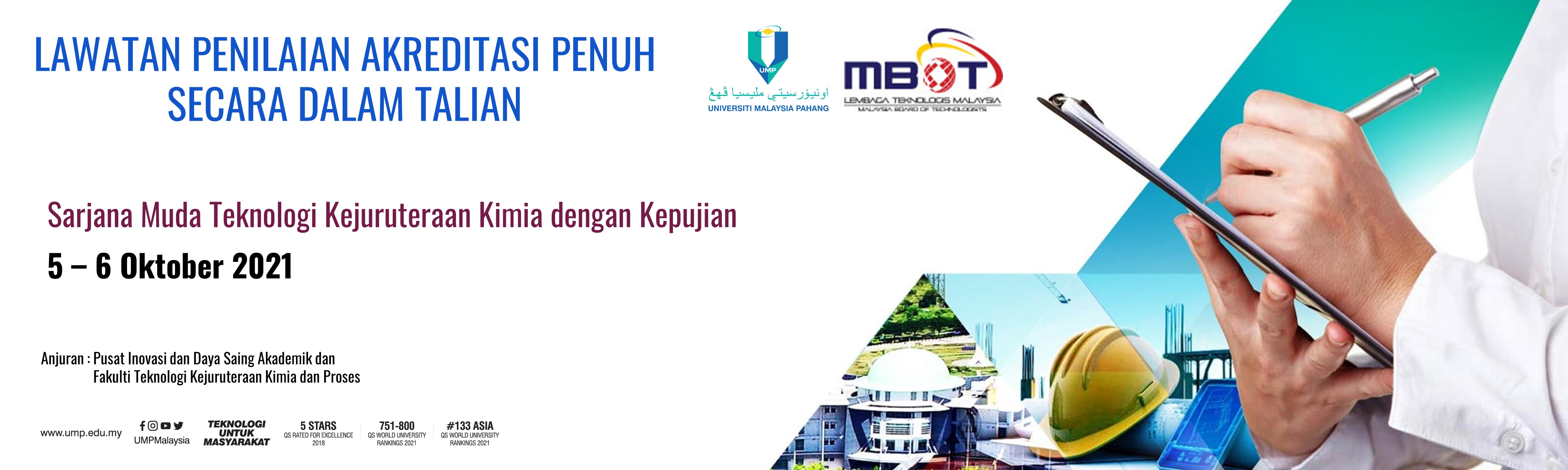Nama Program : Sarjana Muda Teknologi Kejuruteraan Kimia dengan Kepujian
