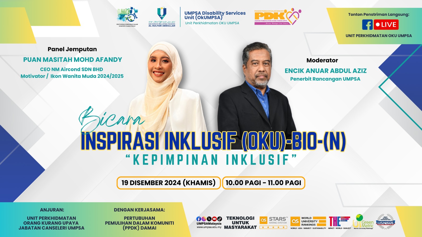 PROGRAM BICARA INSPIRASI INKLUSIF NASIONAL (OKU) - BIO-(N) - KEPIMPINAN INKLUSIF