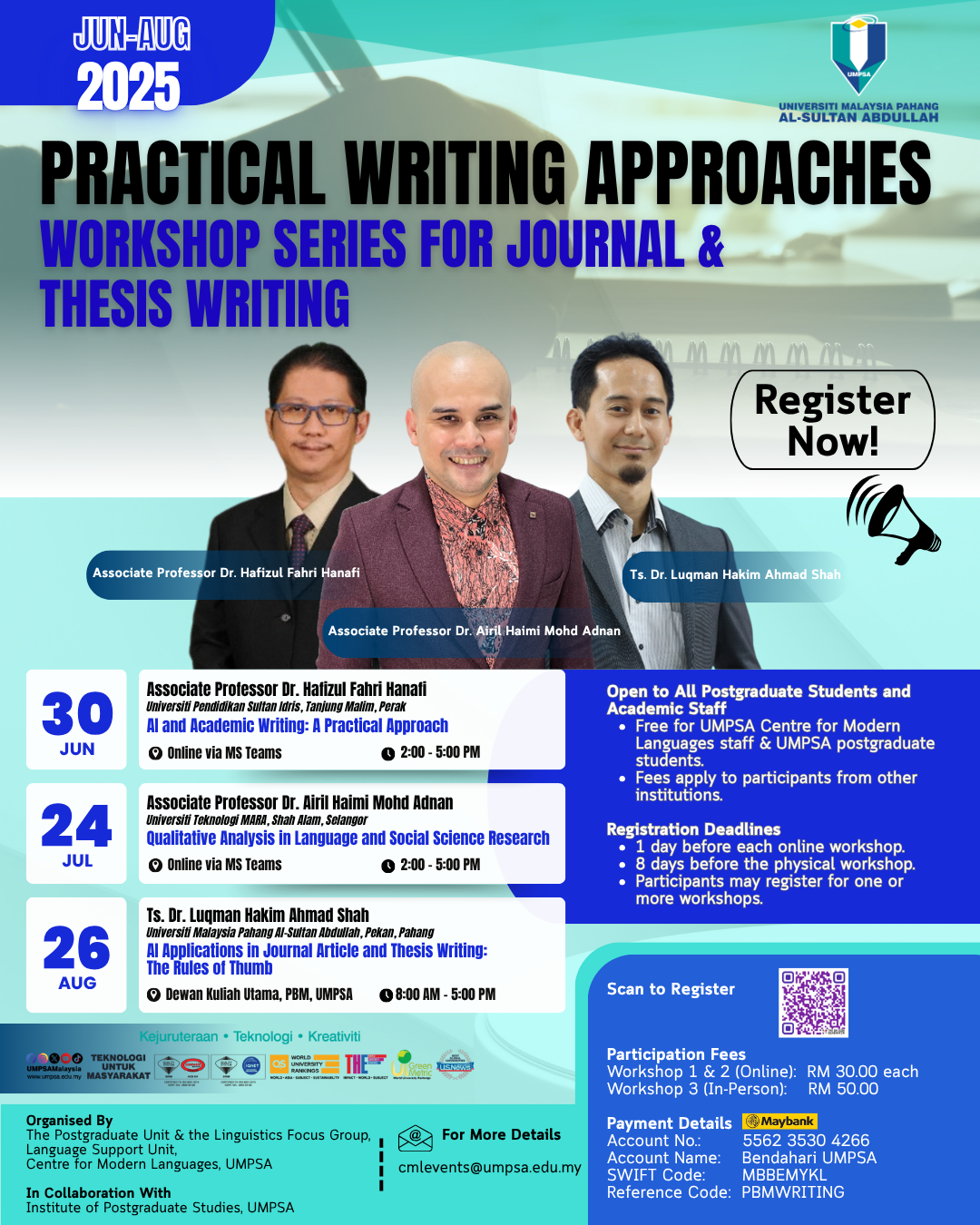PRACTICAL WRITING APPROACHERS WORKSHOP SERIES FOR JOURNAL & THESIS WRITING
