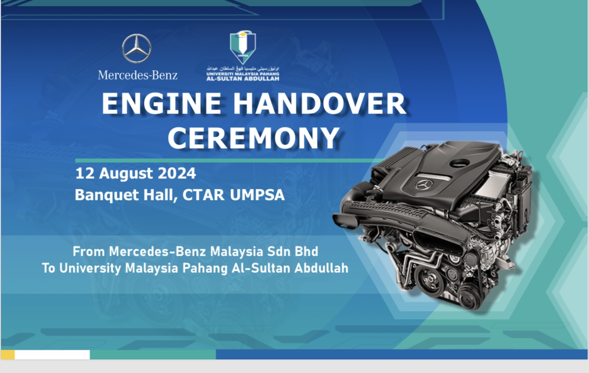 ENGINE HANDOVER CEREMONY : FROM MERCEDES BENZ SDN BHD TO UMPSA