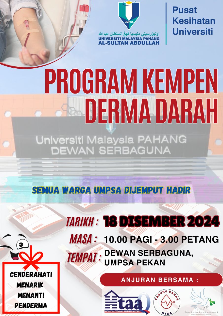 PROGRAM KEMPEN DERMA DARAH DI UMPSA ,PEKAN