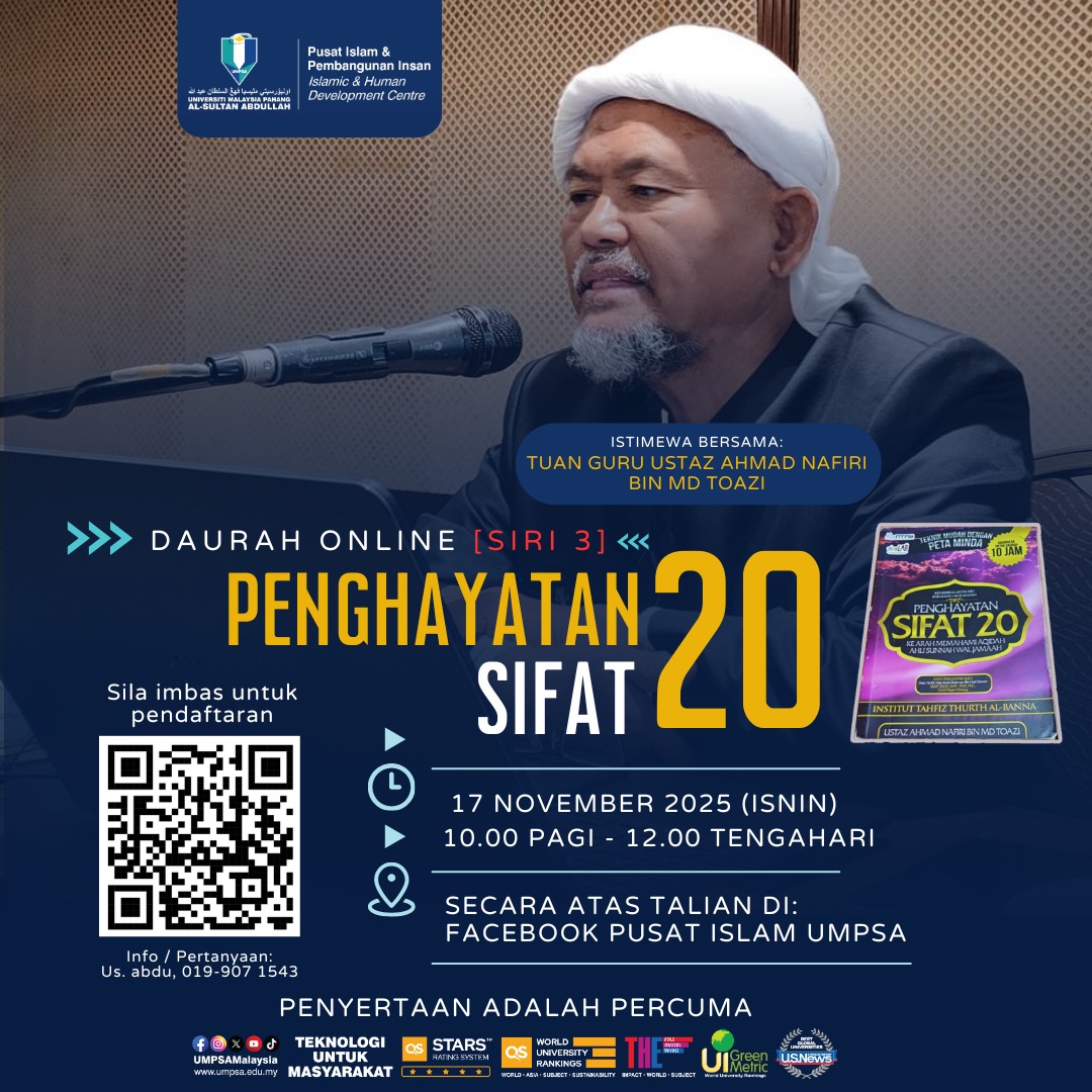  DAURAH ONLINE [SIRI 3] : PENGHAYATAN SIFAT 20