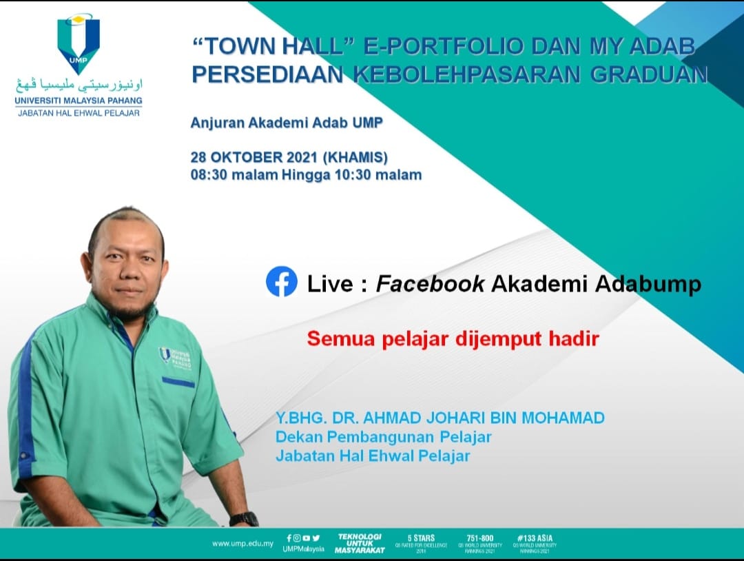 Bersama Dr. Ahmad Johari bin Mohamad, Dekan Pembangunan Pelajar Jabatan Hal Ehwal Pelajar