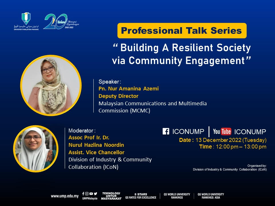 WEBINAR : Building A Resilient Society via Community Engagement