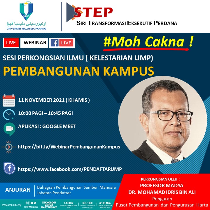 Bersama Profesor Madya Dr. Mohamad Idris Bin Ali, Pengarah, Pusat Pembangunan dan Pengurusan Harta