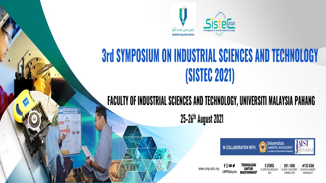 3rd Postgraduate Symposium On Industrial Science and Technology (Sistec 2021)