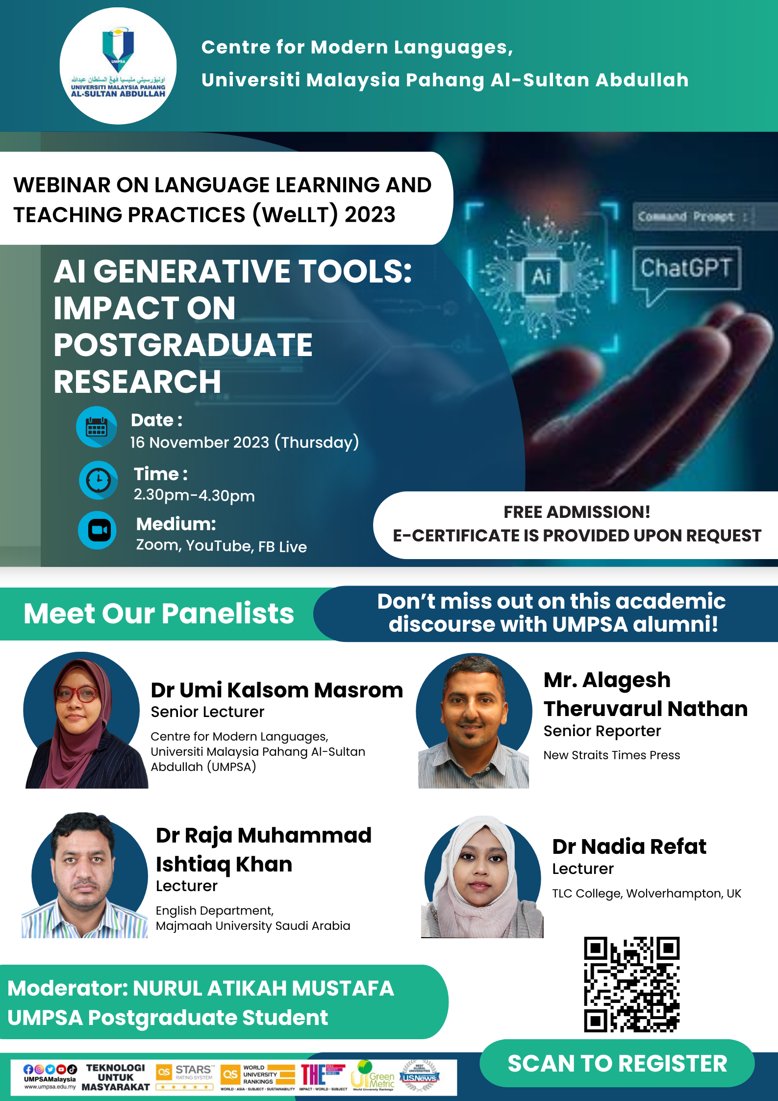 WEBINAR ON LANGUAGE LEARNING & TEACHING  PRACTICES 2023 | WeLLT 2023