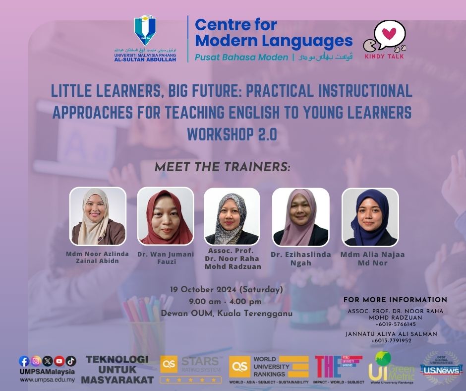 LITTLE LEARNERS, BIG FUTURE : PRACTICAL INSTRUCTIONAL APPROACHES FOR TEACHING ENGLISH TO YOUNG LEARNERS WORKSHOP 2.0