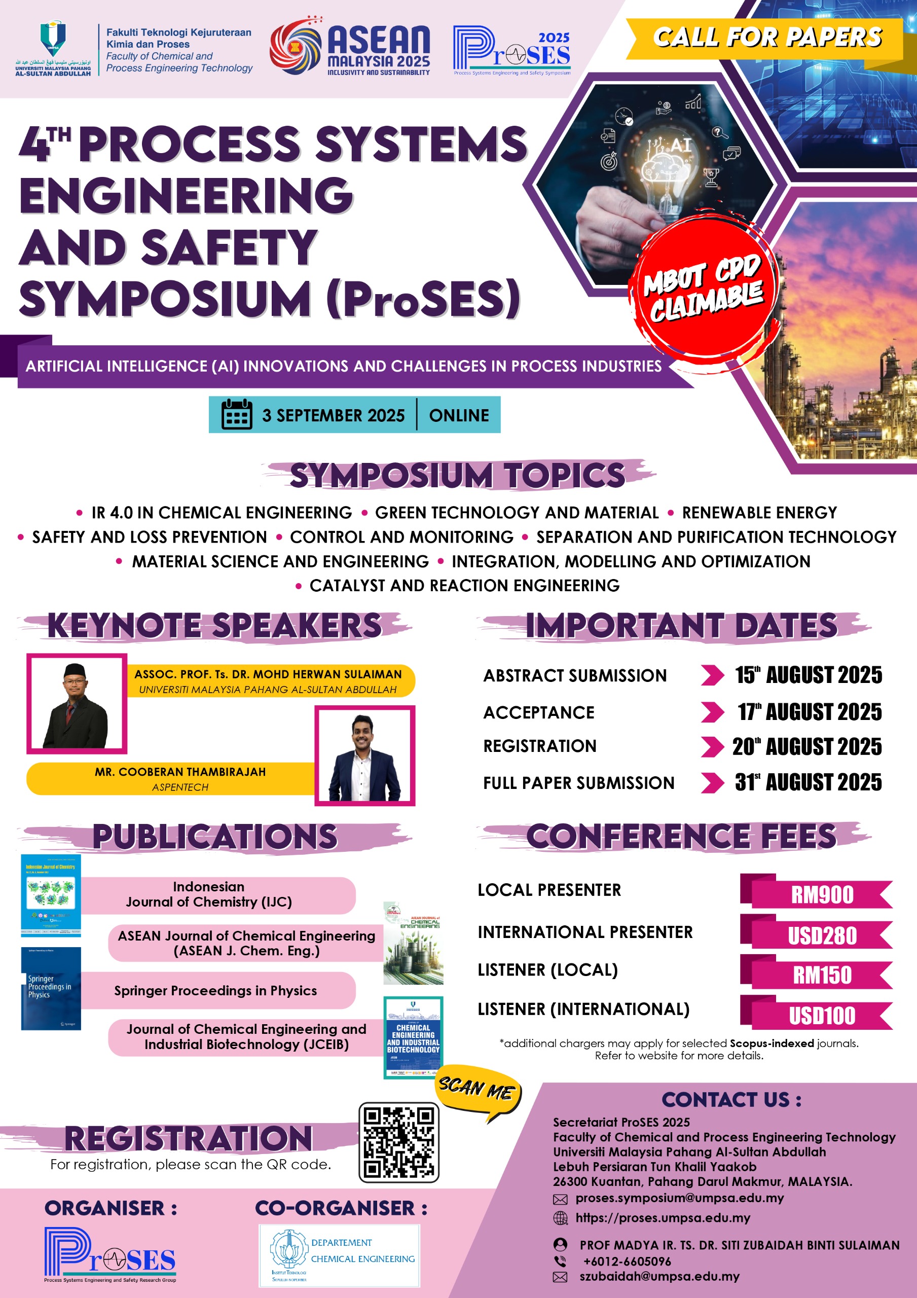 4TH PROCESS SYSTEMS ENGINEERING AND SAFETY SYMPOSIUM (ProSES)