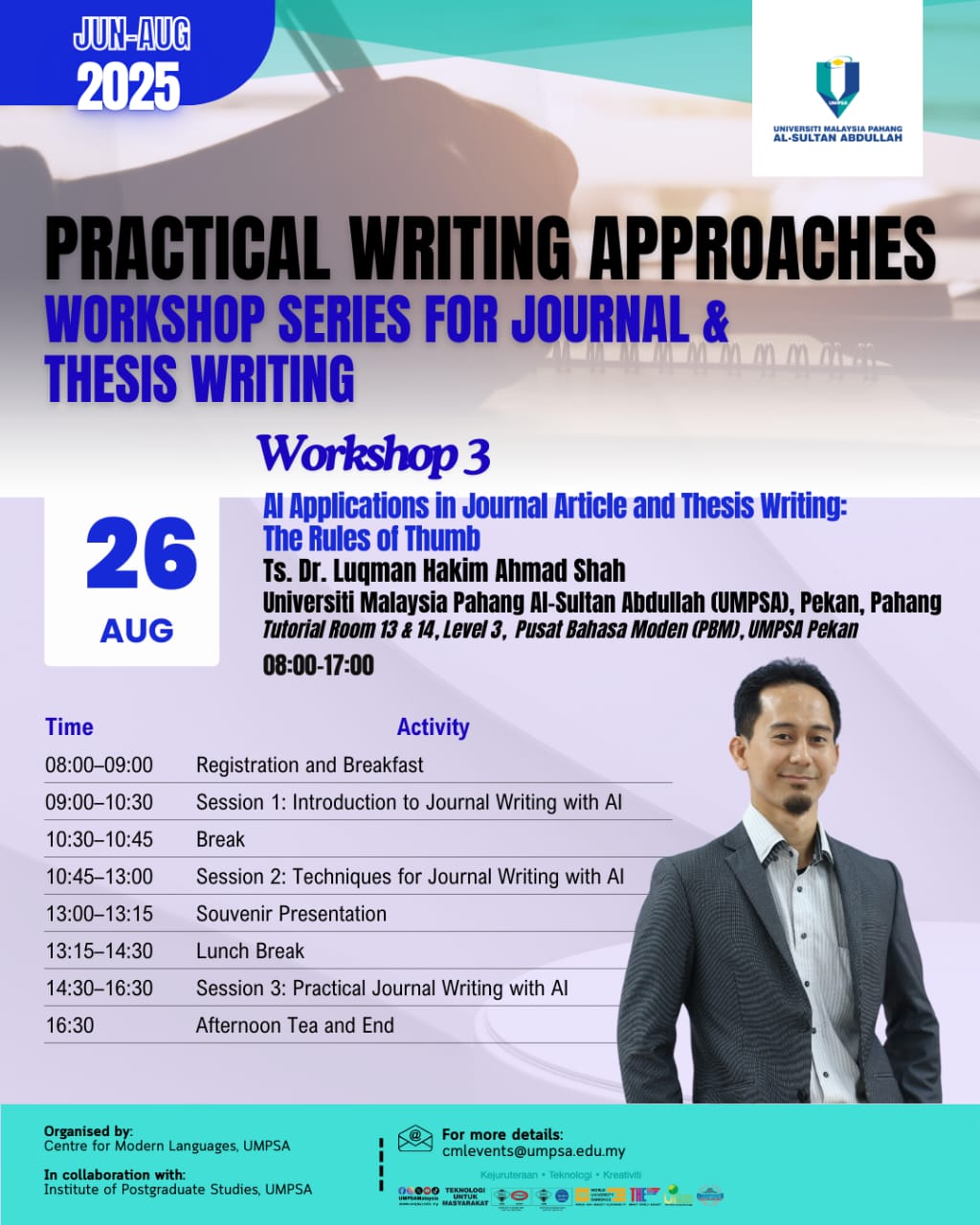 PRACTICAL WRITING APPROACHES WORKSHOP SERIES FOR JOURNAL & THESIS WRITING
