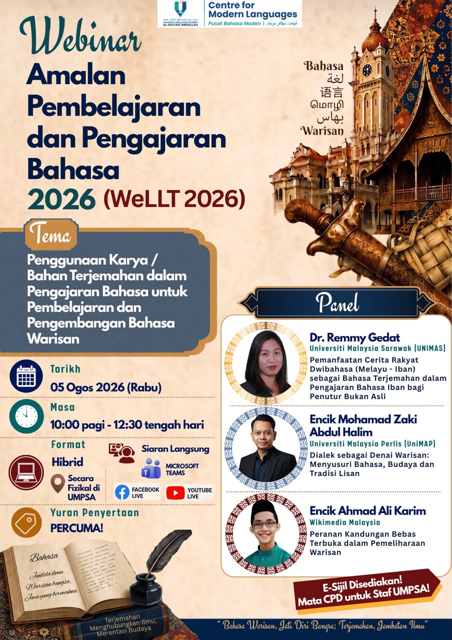 WEBINAR AMALAN PEMBELAJARAN DAN PENGAJARAN BAHASA 2026 (WELLT 2026)