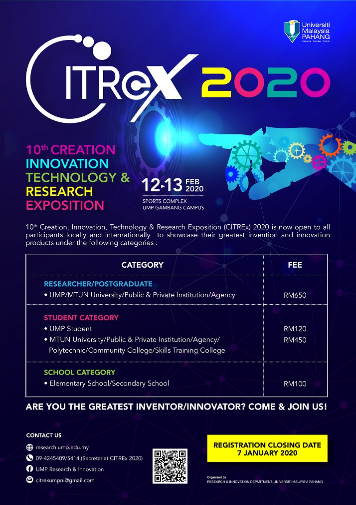 INVITATION TO PARTICIPATE 10TH CREATION, INNOVATION, TECHNOLOGY & RESEARCH EXPOSITION (CITREx) 2020