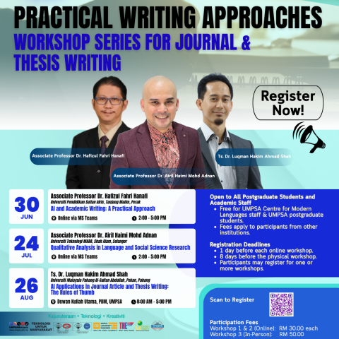 PRACTICAL WRITING APPROACHERS WORKSHOP SERIES FOR JOURNAL & THESIS WRITING