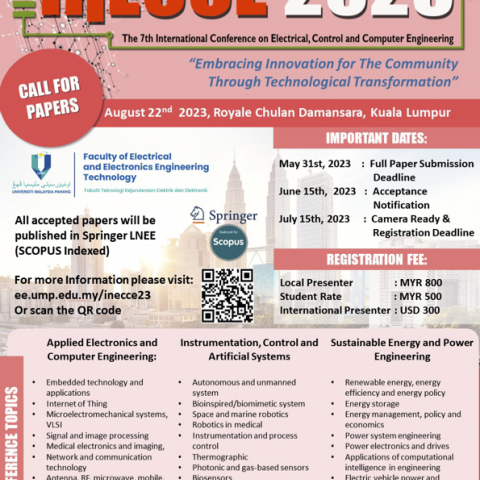 7th International Conference on Electrical, Control, and Computer Engineering (InECCE 2023)