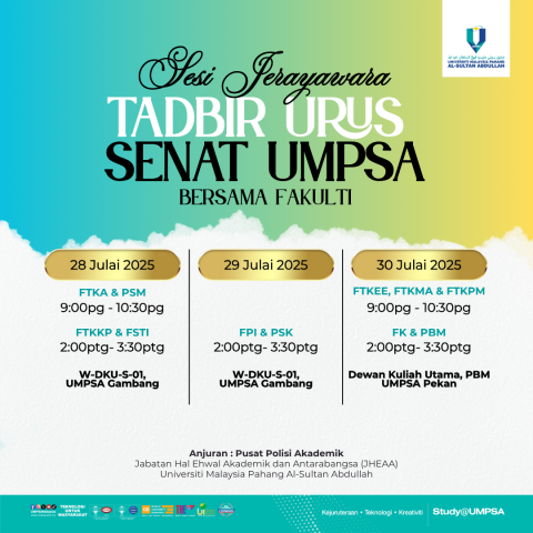 SESI JERAYAWARA TADBIR URUS DAN PENURUNAN KUASA SENAT UMPSA