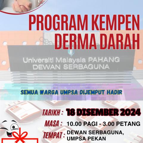 PROGRAM KEMPEN DERMA DARAH DI UMPSA ,PEKAN
