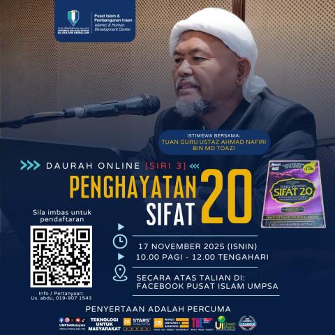  DAURAH ONLINE [SIRI 3] : PENGHAYATAN SIFAT 20