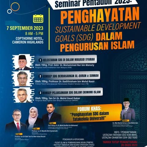 Seminar Pentadbir 2023: Penghayatan SDG Dalam Pengurusan Islam