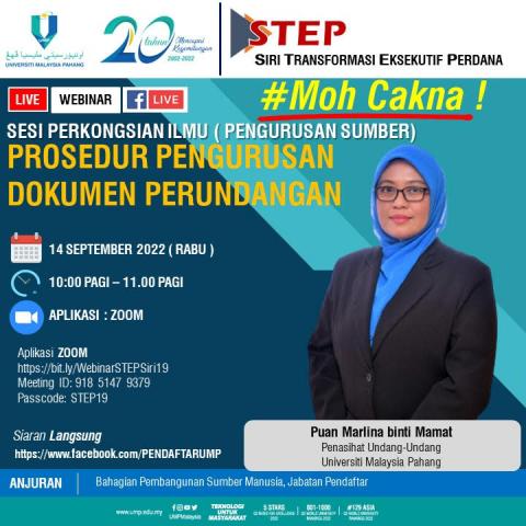 Bersama Puan Marlina binti Mamat Penasihat Undang-Undang, Universiti Malaysia Pahang