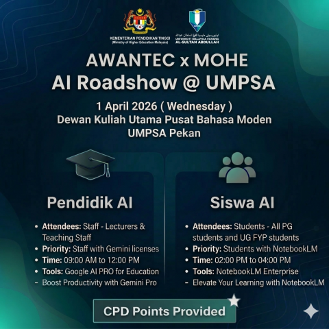 PROGRAM AWANTEC X MOHE: AI ROADSHOW @ UMPSA | INVITATION: AWANTEC x MOHE AI Roadshow @ UMPSA