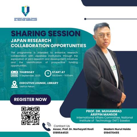 SHARING SESSION : JAPAN RESEARCH COLLABORATION OPPORTUNITIES