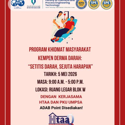 🩸 PROGRAM KHIDMAT MASYARAKAT 🩸 ✨ Kempen Derma Darah: Setitis Darah, Sejuta Harapan