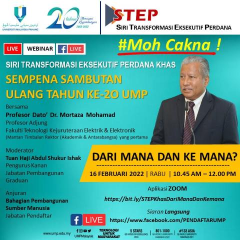 PROFESOR DATO’ DR. MORTAZA MOHAMAD, Profesor Adjung , Fakulti Teknologi Kejuruteraan Elektrik & Elektronik , Mantan Timbalan Rektor (Akademik & Antarabangsa) yang pertama